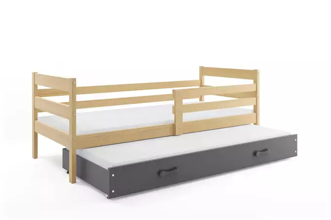 ERYK 80X190 youth folding bed with mattress and drawer, pine/graphite - Image 6