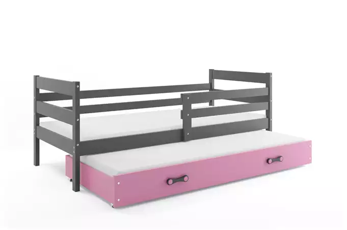 ERYK 90X200 youth folding bed with mattress and drawer, graphite/pink - Image 5