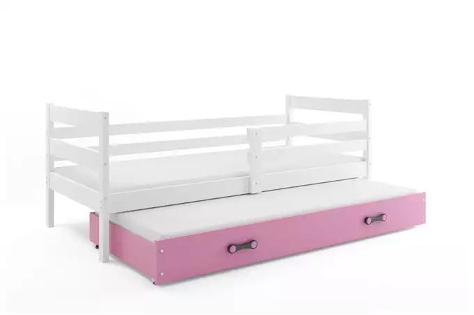 ERYK 90x200 youth pull-out bed with drawer, pine/pink - Image 4