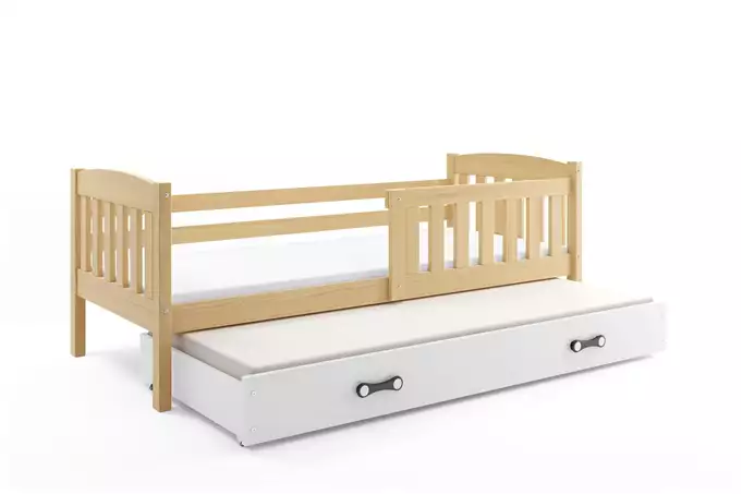 KUBUŚ youth folding bed 80x190 with drawer, pine/white - Image 4