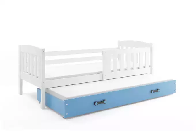 KUBUŚ youth folding bed 90x190 with mattress and drawer, white/blue - Image 5