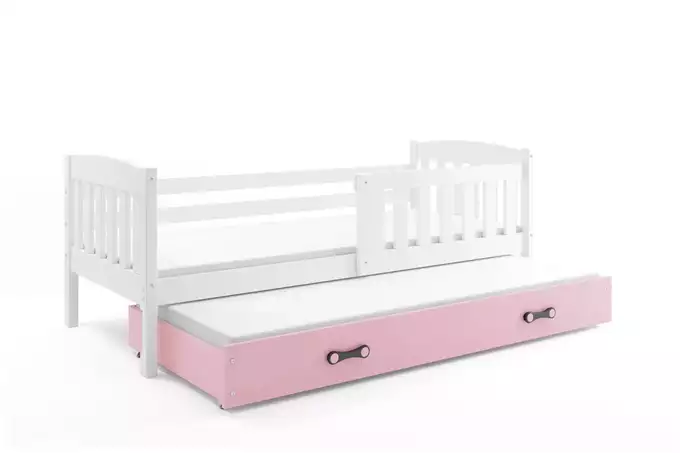 KUBUŚ youth folding bed 90x190 with mattress and drawer, white/pink - Image 5