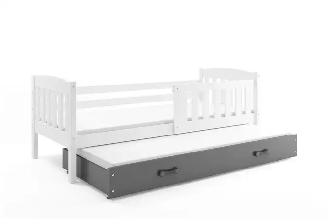 KUBUŚ youth folding bed 90x190 with drawer, white/graphite - Image 4