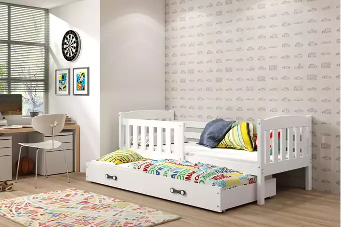 KUBUŚ youth folding bed 90x200 with drawer, white - Image 3