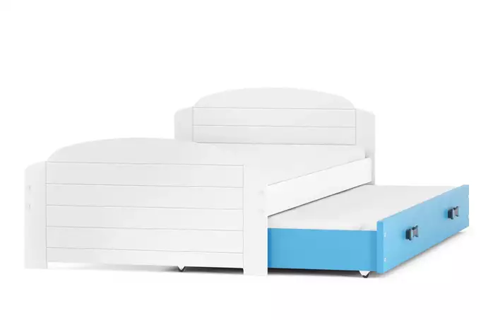 LILI 90X200 youth folding bed with mattress and drawer, white/blue - Image 4