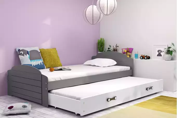 LILI 90X200 youth folding bed with drawer, graphite/white - Image 2