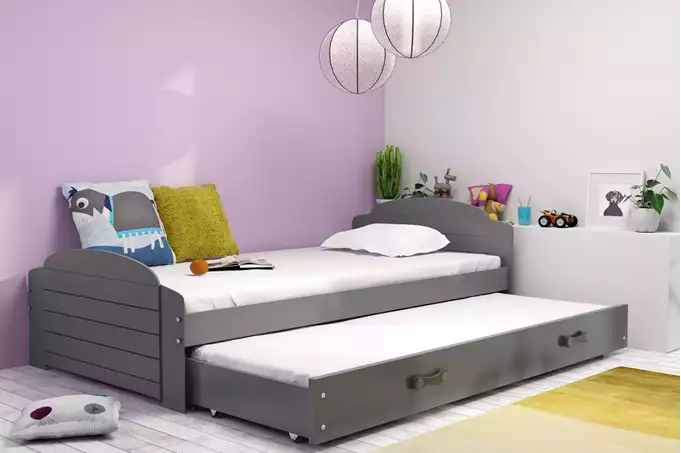 LILI 90X200 youth folding bed with drawer, graphite color - Image 2