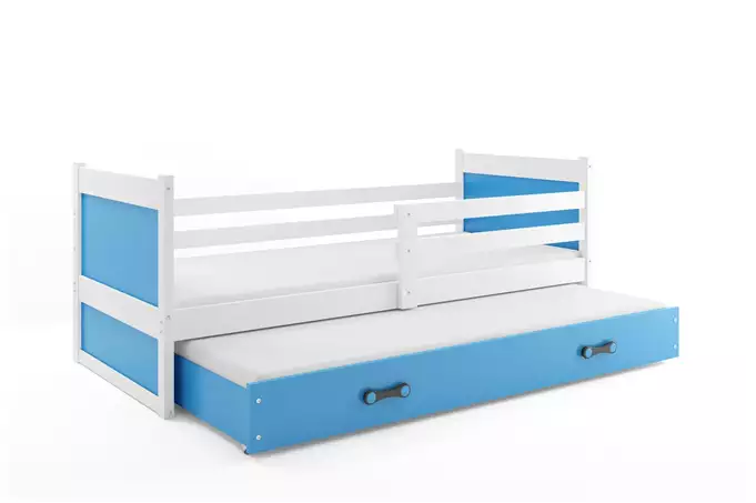 RICO youth folding bed 90x190 with mattress and drawer, white/blue - Image 4