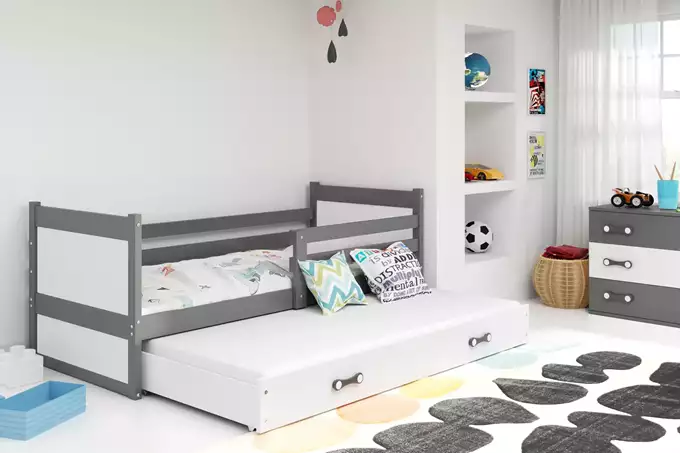RICO youth folding bed 90x190 with drawer, graphite/white - Image 3