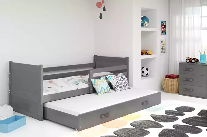 RICO 90X190 pull-out youth bed with drawer, graphite color - Image 3