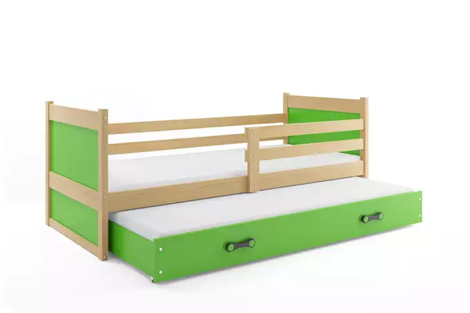 RICO youth folding bed 90x190 with drawer, pine/green - Image 4