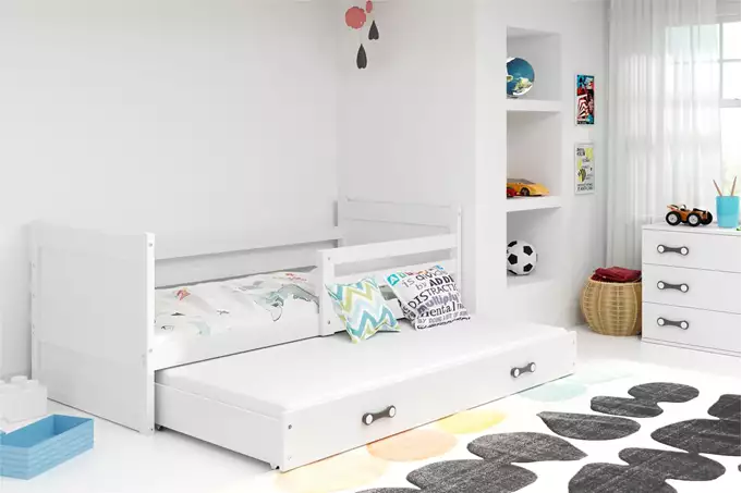 RICO 90X200 youth folding bed with mattress and drawer, white - Image 3