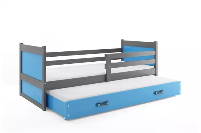 RICO 90X200 youth folding bed with mattress and drawer, graphite/blue - Image 5