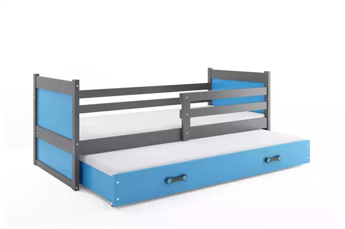 RICO 90X200 youth folding bed with drawer, graphite/blue - Image 4