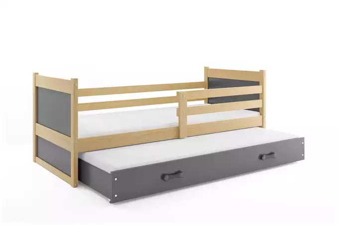RICO 90x200 youth pull-out bed with drawer, pine/graphite - Image 4