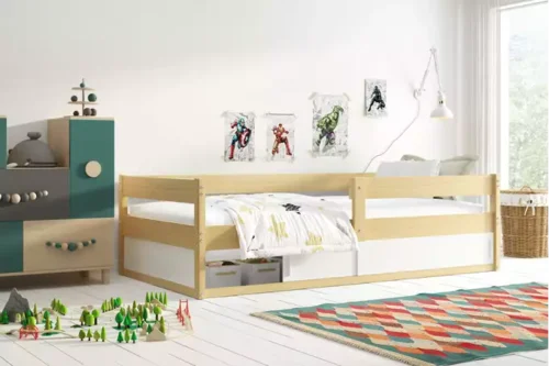 HUGO single children’s bed 80×160 with storage box, pine