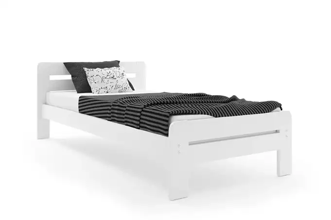 DALLAS bedroom bed 120x200 with mattress, white - Image 3