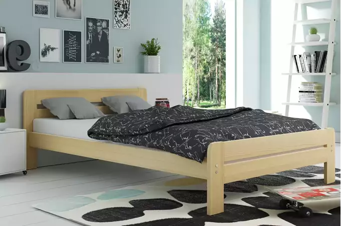 DALLAS bedroom bed 160x200 with mattress, pine - Image 3