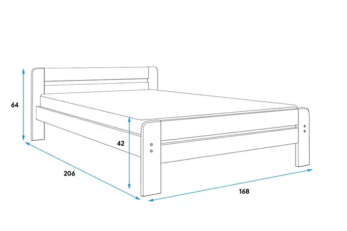 DALLAS bedroom bed 160x200 with mattress, pine - Image 5