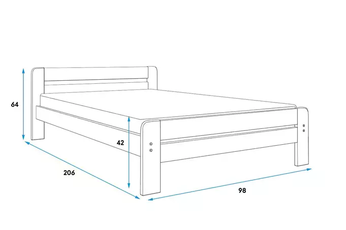 DALLAS bedroom bed 90x200, white - Image 4