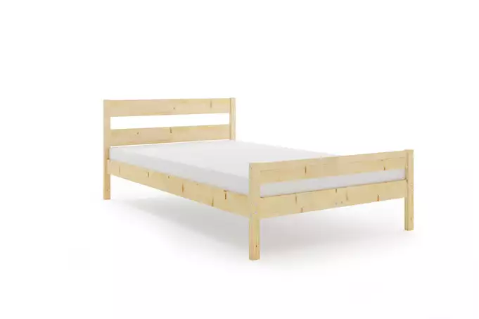 Orbis 160X200 bedroom bed with mattress, natural wood - Image 3