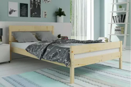 Orbis 160X200 bedroom bed with mattress, natural wood