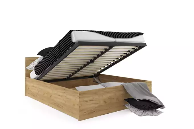 PANAMAX 140X200 bedroom bed with storage box, kraft - Image 2