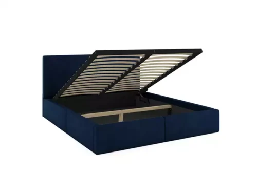 HILTON 120X200 soft bedroom bed with mattress and storage box, blue
