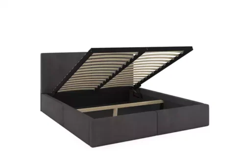 HILTON 120X200 soft bedroom bed with storage box, graphite color