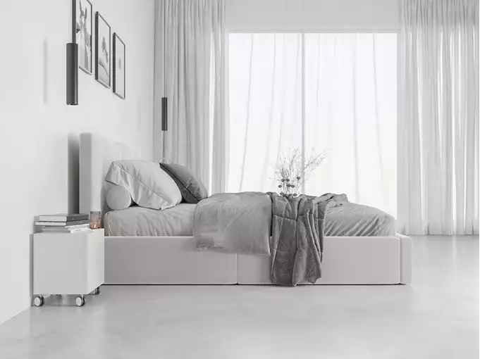 HILTON 160X200 soft bedroom bed with mattress and storage box, ash gray - Image 4