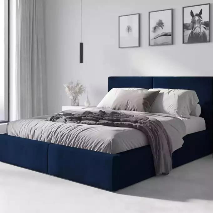 Soft bed 160x200 Hilton, blue - Image 2