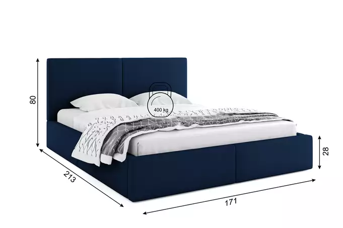 Soft bed 160x200 Hilton, blue - Image 4