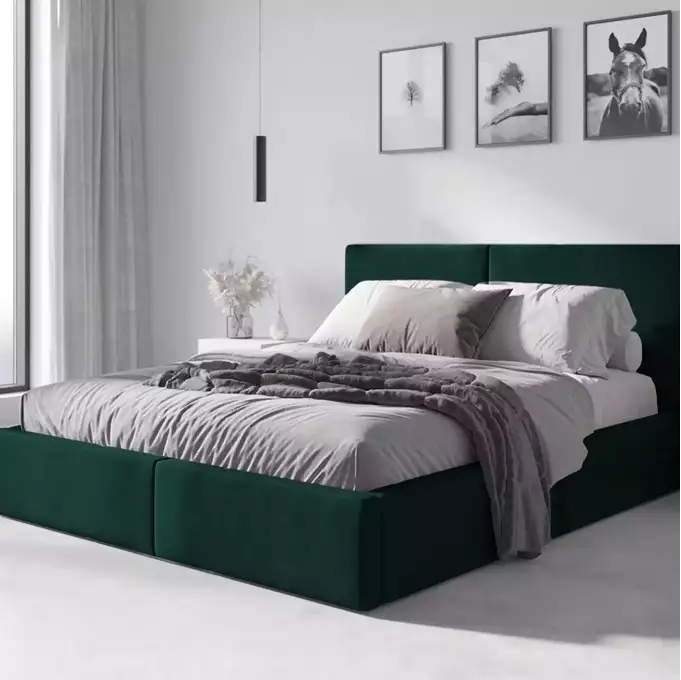 Soft bed 160x200 Hilton, green - Image 3