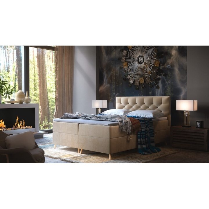 Soft bed with storage box Cabo 180x200cm Forte