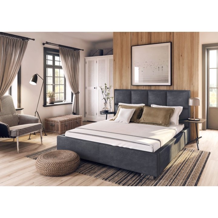 Soft bed with storage box Salamanca 120x200cm Forte