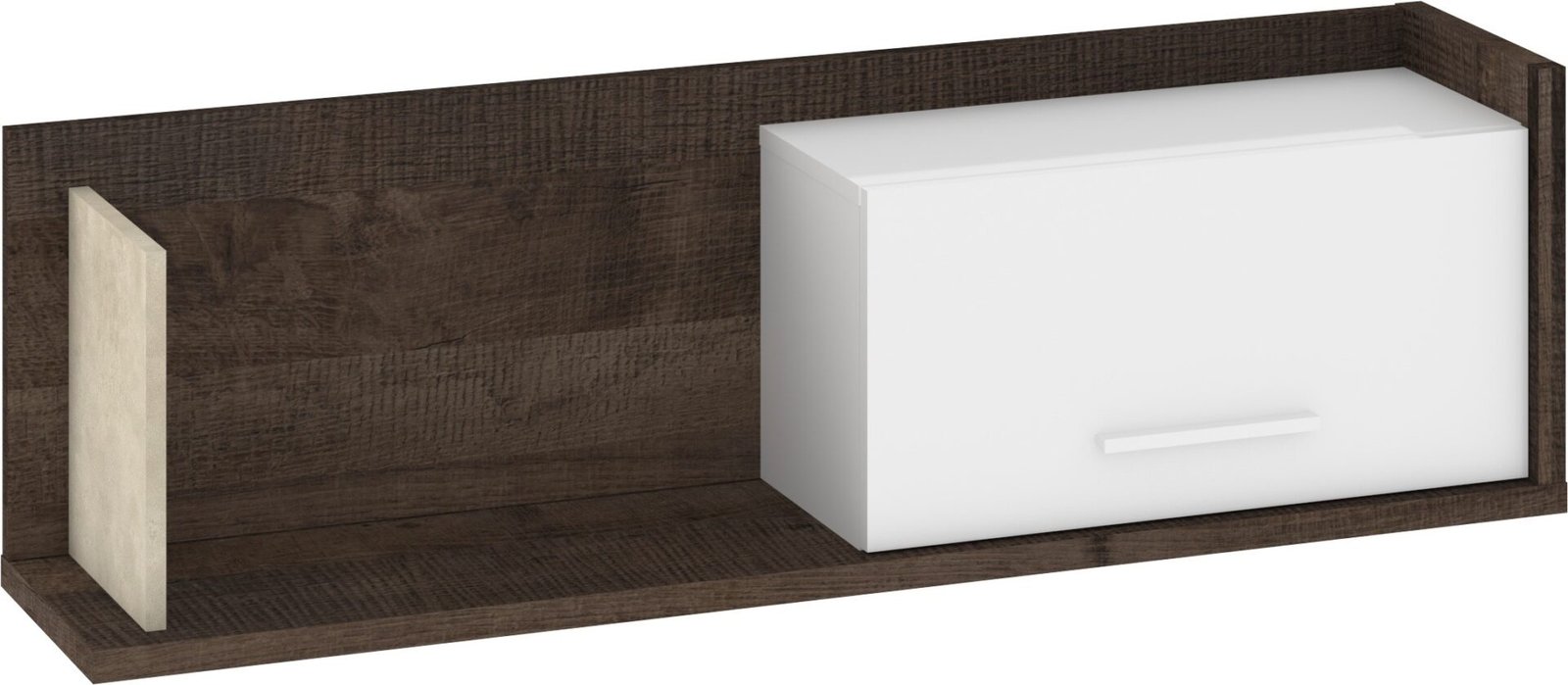 BOX 11 furniture, wall-mounted bookshelf, oak grain, white grain