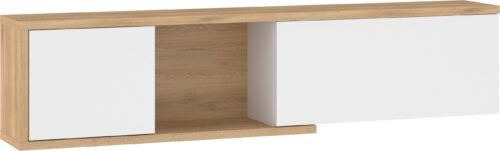 HYBRID 25 furniture shelf hanging cabinet for living room, cremona oak, white glossHYBRID