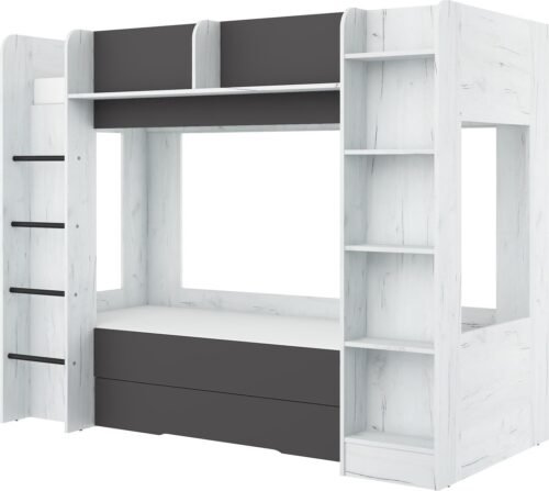Children’s bunk bed for youth, 2 persons, 80×200, EVEST, white, game
