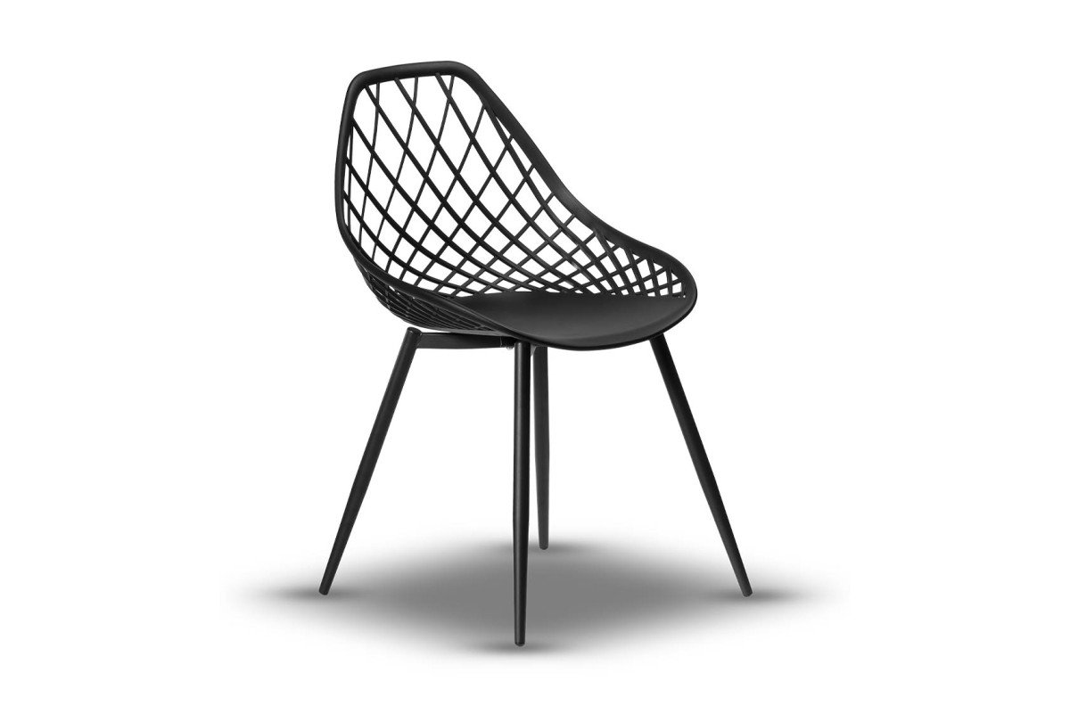 LUGO Black - MODERN DECORATIVE GARDEN CHAIR (for kitchen, cafe, garden)