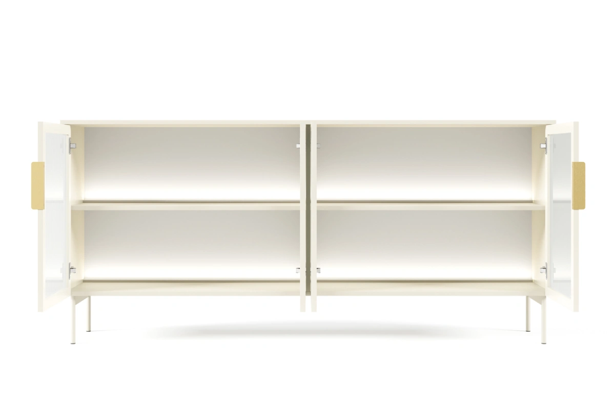 Lumi 4D chest of drawers with tempered glass, decorated with cashmere flutes - Image 5