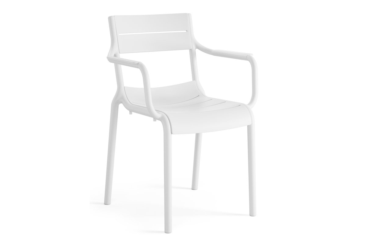 LUSSO white - MODERN PLASTIC GARDEN CHAIR (for kitchen, cafe, garden) [ASSEMBLED ONCE]
