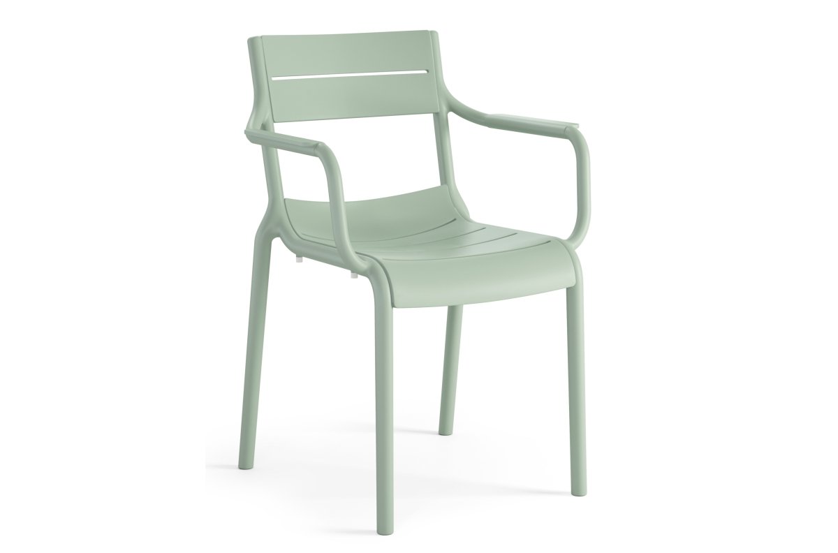 LUSSO Pastel Green - MODERN PLASTIC GARDEN CHAIR (for kitchen, cafe, garden) [ONE-TIME ASSEMBLY]