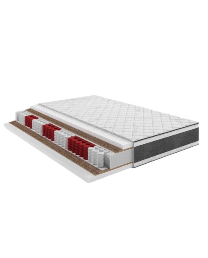 Medical mattress, dark, 80x200 cm, double-sided, pocket springs, coconut color, removable cover, H5, Comforteo - Image 4