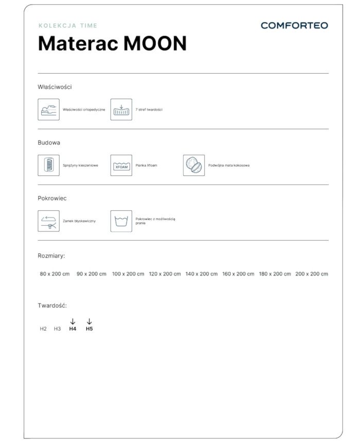 Mattress "Moon", 90x200 cm, double-sided, pocket springs, coconut fiber, "Xfoam", H4/H5, "Comforteo" - Image 7
