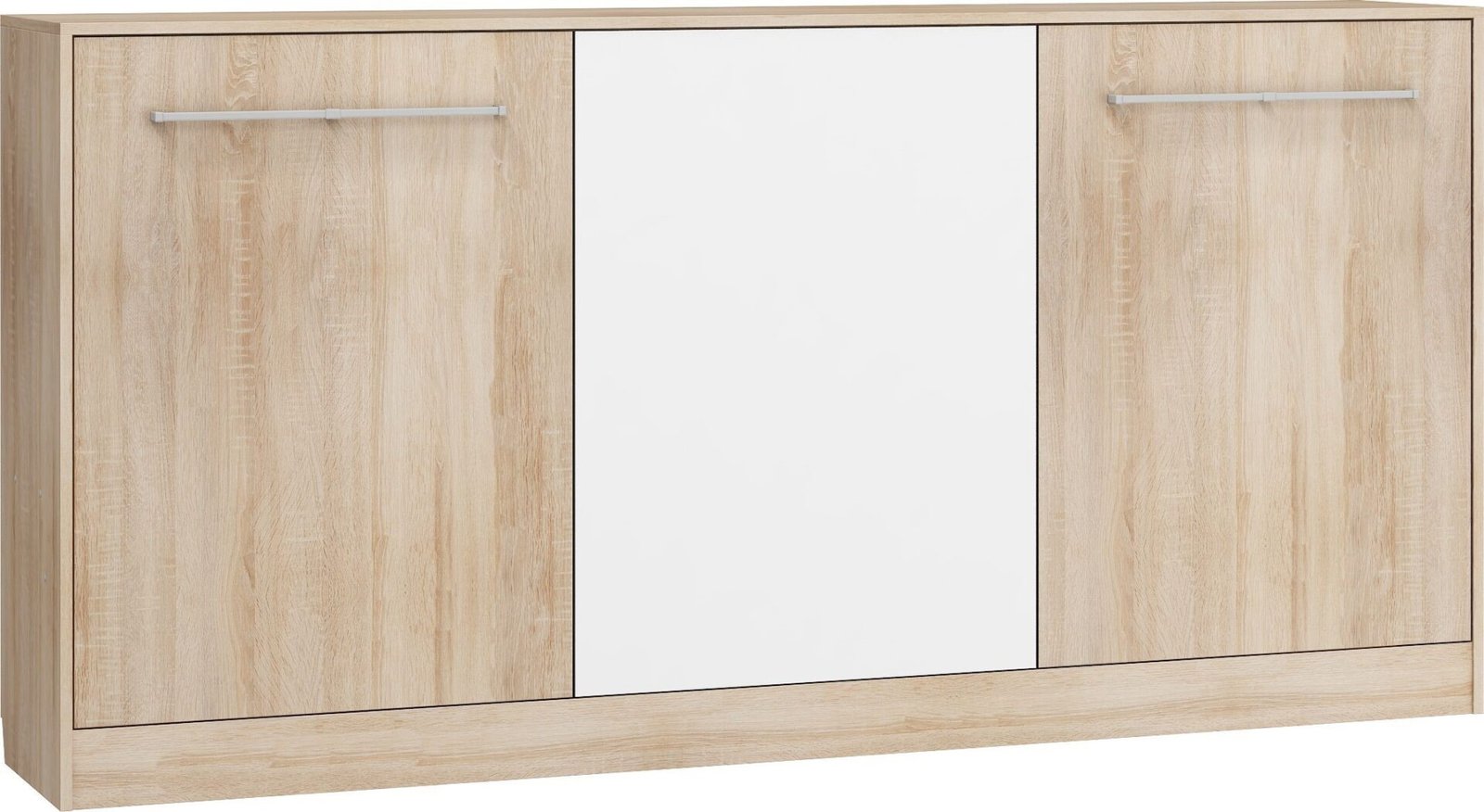 Wall bed, folding, hidden bed, 90x200, horizontal, ROGER, Sonoma oak, white - Image 3