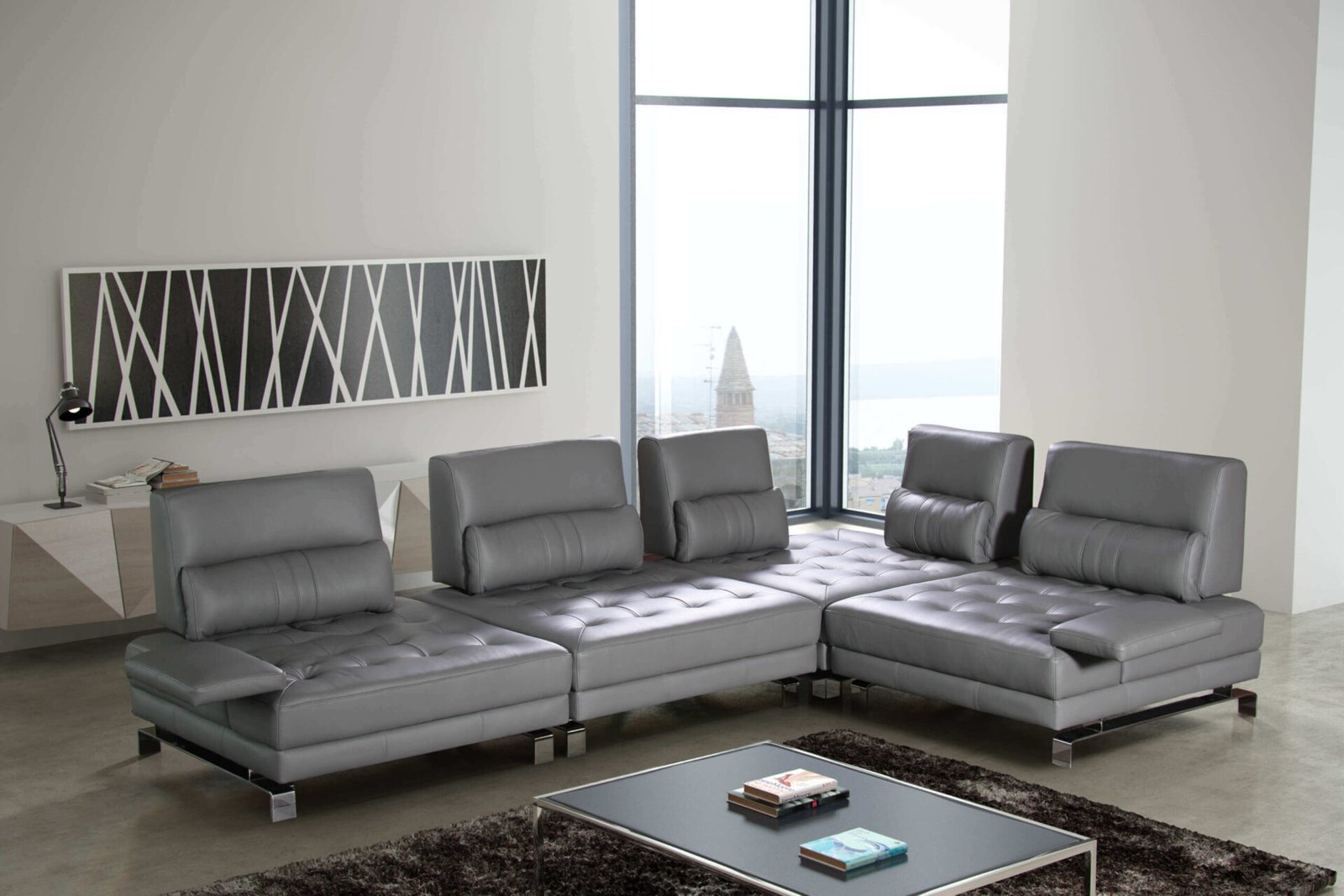 MILAN corner sofa with fabric 371x256 - Image 5