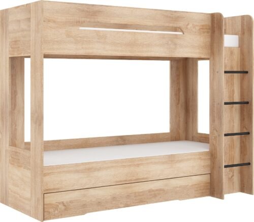 Bunk bed for children or youth, 80×200, oak color, BLIN, sonoma