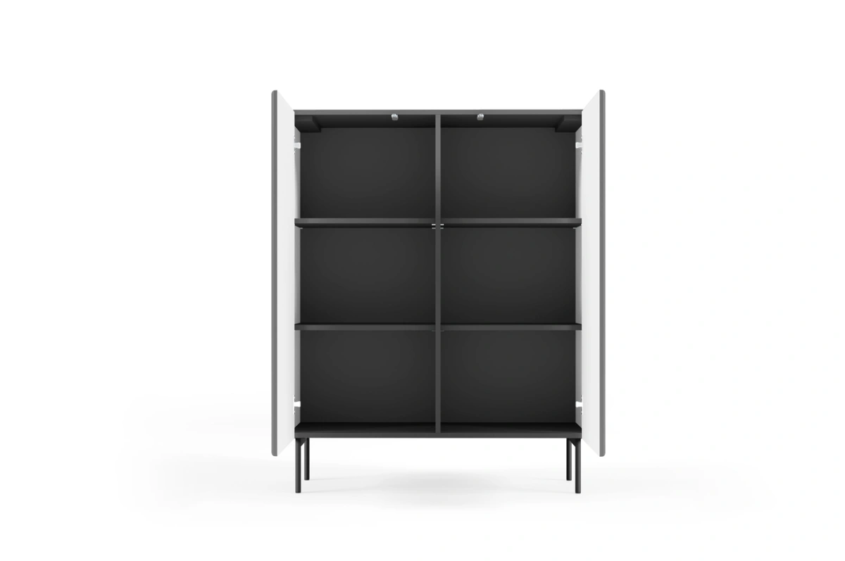 High Muti chest of drawers with 2D grooves on the fronts, matte black - Image 4