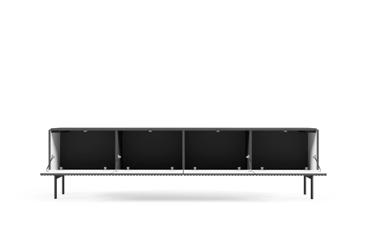 MUTI TV cabinet with grooved fronts 195 4D black matte color - Image 4