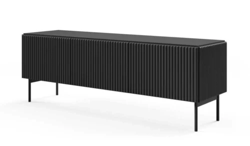 TV cabinet Muti grooved 147 3D black matte